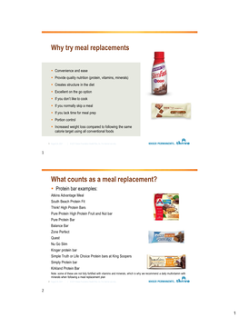 Why Try Meal Replacements What Counts As a Meal Replacement?