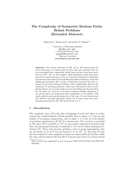 The Complexity of Symmetric Boolean Parity Holant Problems (Extended Abstract)