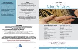 Salon Services · Clients Must Have a P.D