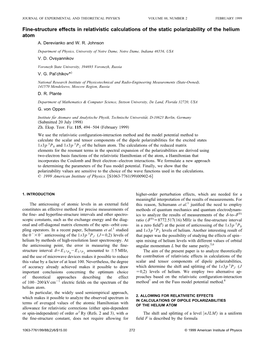 Fine-Structure Effects in Relativistic Calculations of the Static Polarizability of the Helium Atom A