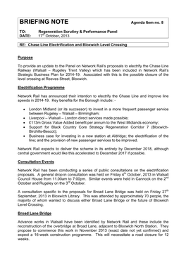 Chase Line Electrification and Bloxwich Level Crossing