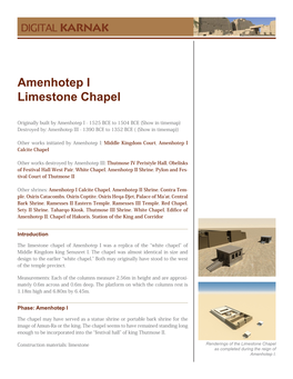 Amenhotep I Limestone Chapel