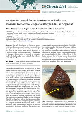 Euphractus Sexcinctus (Xenarthra, Cingulata, Dasypodidae) in Argentina