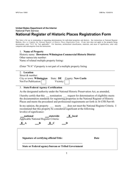 National Register of Historic Places Registration Form