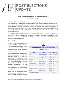 POST-ELECTIONS UPDATE April 2015