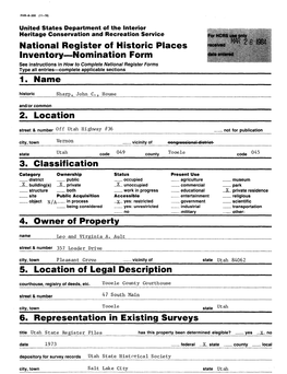 National Register of Historic Places Inventory Nomination Form 5