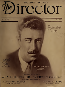 The Motion Picture Director (1925-1926)