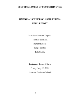 Lima Financial Services Cluster