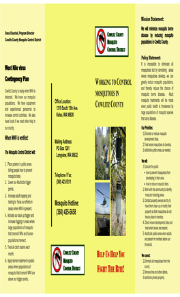 Mosquito Control in Cowlitz County Brochure