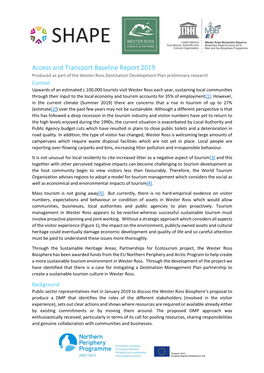 Access and Transport Baseline Report 2019