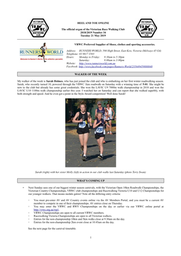 HEEL and TOE ONLINE the Official Organ of the Victorian Race Walking