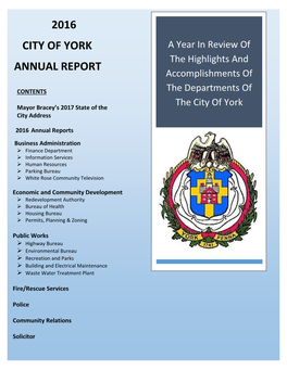 2016 City of York Annual Report