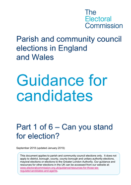 Part 1 Can You Stand for Election P and C