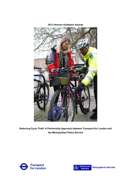 Reducing Cycle Theft: a Partnership Approach Between Transport for London and the Metropolitan Police Service