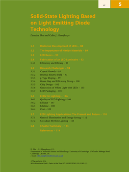 Solid-State Lighting Based on Light Emitting Diode Technology Dandan Zhu and Colin J