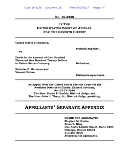 Appellants' Separate Appendix