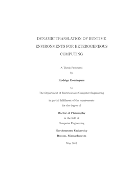 Dynamic Translation of Runtime Environments for Heterogeneous Computing