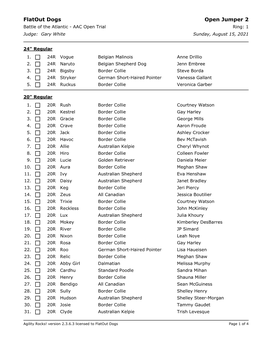 Flatout Dogs Open Jumper 2 Battle of the Atlantic - AAC Open Trial Ring: 1 Judge: Gary White Sunday, August 15, 2021