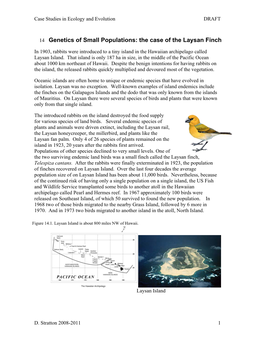 14 Genetics of Small Populations: the Case of the Laysan Finch