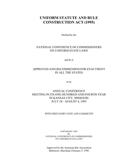 Uniform Statute and Rule Construction Act (1995)