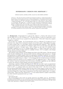 Hypergraph F-Designs for Arbitrary F