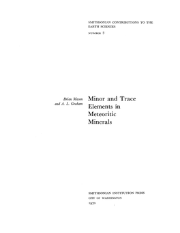 Elements M Meteoritic Minerals