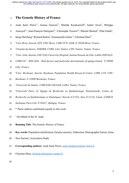 The Genetic History of France