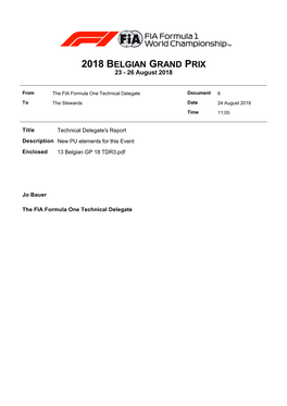 2018 BELGIAN GRAND PRIX 23 - 26 August 2018