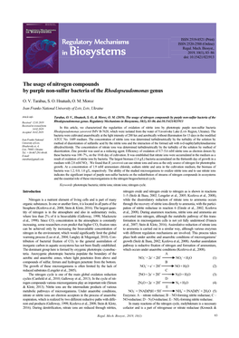 In Biosystems 2019, 10(1), 83–86 Doi: 10.15421/021913