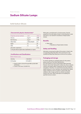 Sodium Silicate Lumps