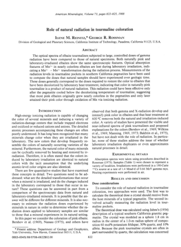 Role of Natural Radiation in Tourmaline Coloration