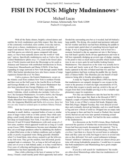 Mighty Mudminnows Kurlansky Is a Resource Historian, and His Writing Is WORLD Without Fish by Mark Strongest in His Historically-Focused Passages