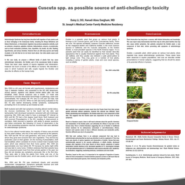 Cuscuta Spp. As Possible Source of Anti-Cholinergic Toxicity