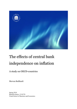The Effects of Central Bank Independence on Inflation