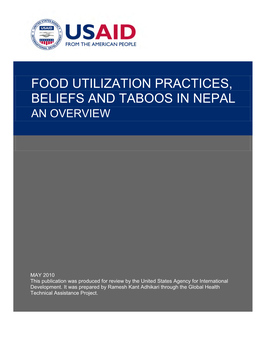 Food Utilization Practices, Beliefs and Taboos in Nepal an Overview