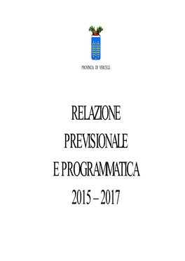 Relazione Previsionale E Programmatica 2015 – 2017