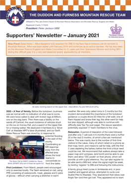 Supporters' Newsletter – January 2021