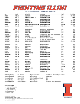 2017-18 Illinois Men's Basketball Schedule @Illinimbb