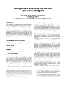 Messageguard: Retrofitting the Web with User-To-User Encryption