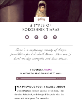 5 Types of Kokoshnik Tiaras