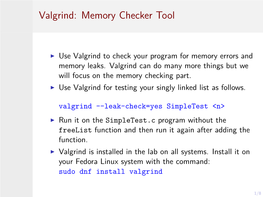 Valgrind: Memory Checker Tool