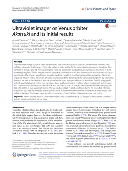 Ultraviolet Imager on Venus Orbiter Akatsuki and Its Initial Results