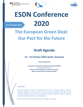 ESDN Conference 2020 As Virtual Conference