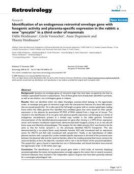 Retrovirology Biomed Central