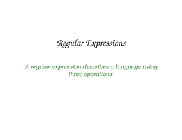 Regular Expressions