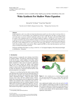 Wake Synthesis for Shallow Water Equation