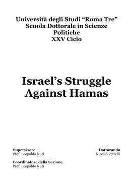 Israel's Struggle Against Hamas