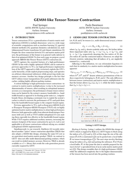 GEMM-Like Tensor-Tensor Contraction