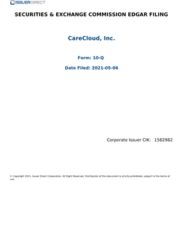 Carecloud, Inc