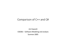 Comparison of C++ and C